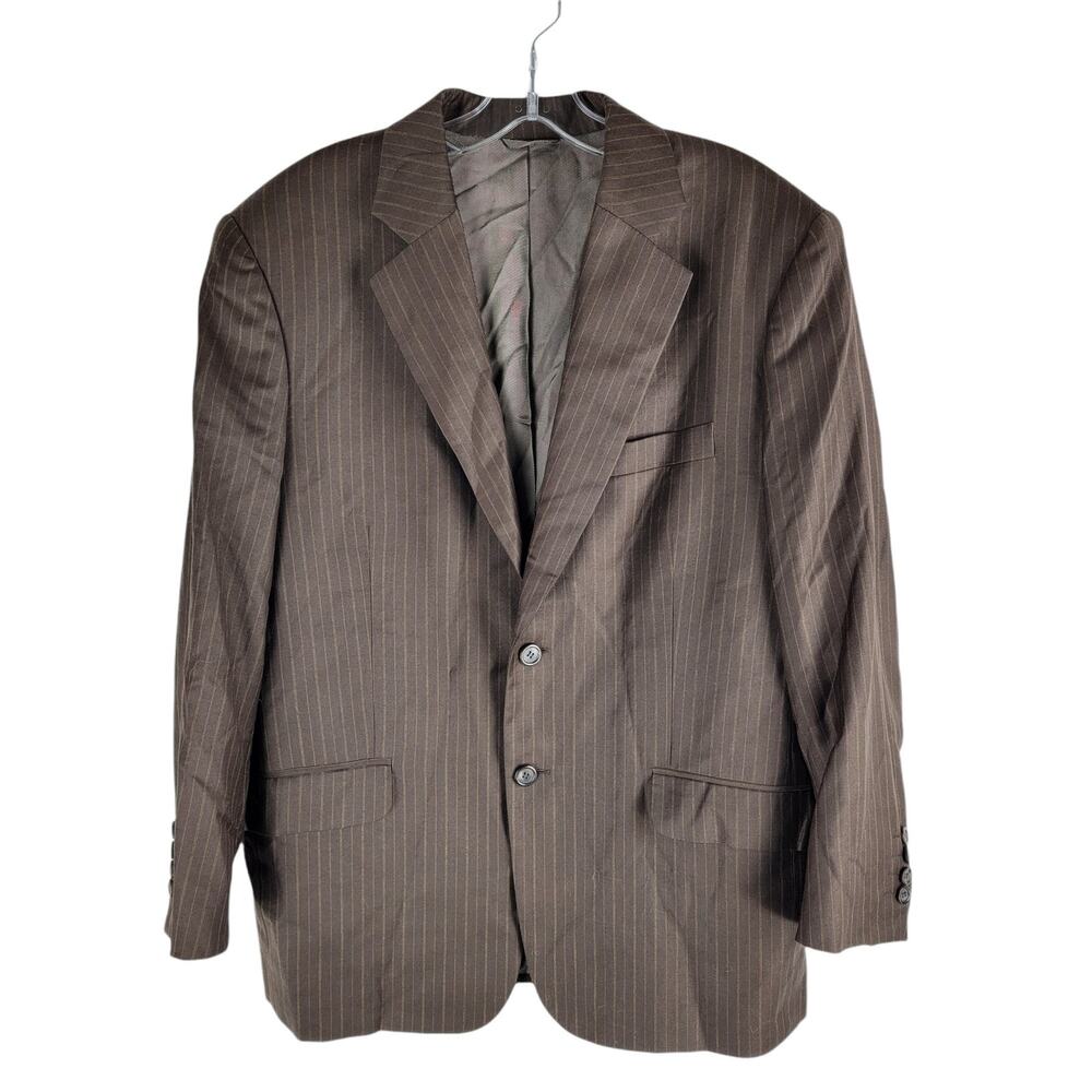 Valentino Wool Blazer Brown Striped From Cadini Italy Size 44R